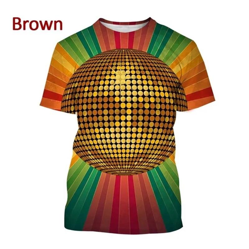 New Party Disco Ball Print Tshirt Short Sleeved O Neck Plus Size T Shirt For Men Women Casual Cool Hip-hop Streetwear Tee Tops