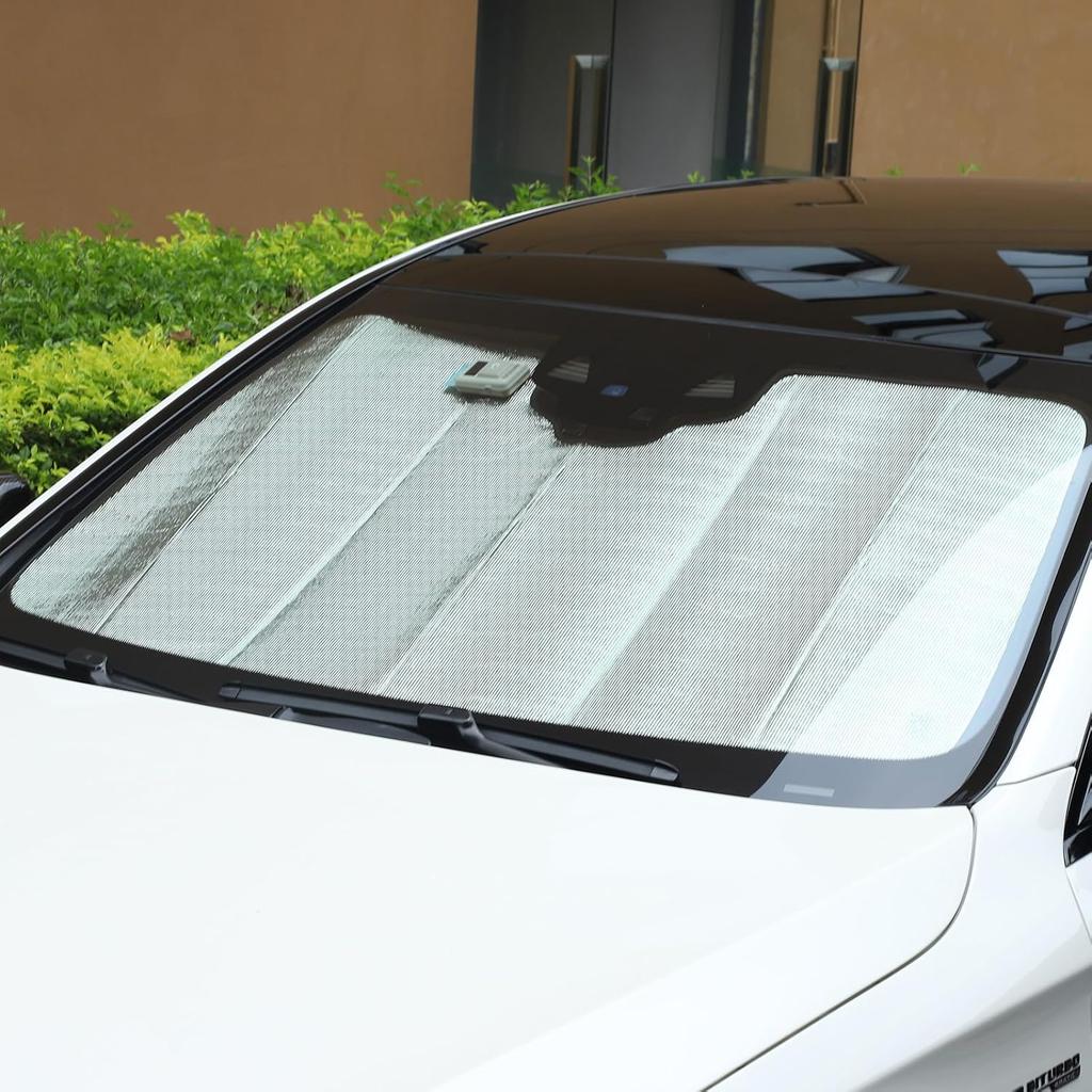 Windshield Sunshade for Mercedes Benz S-Class W222 2014-2020 Front Window Sun Shade Foldable Reflective Sun Visor Custom Sunscreen UV Blocker Privacy