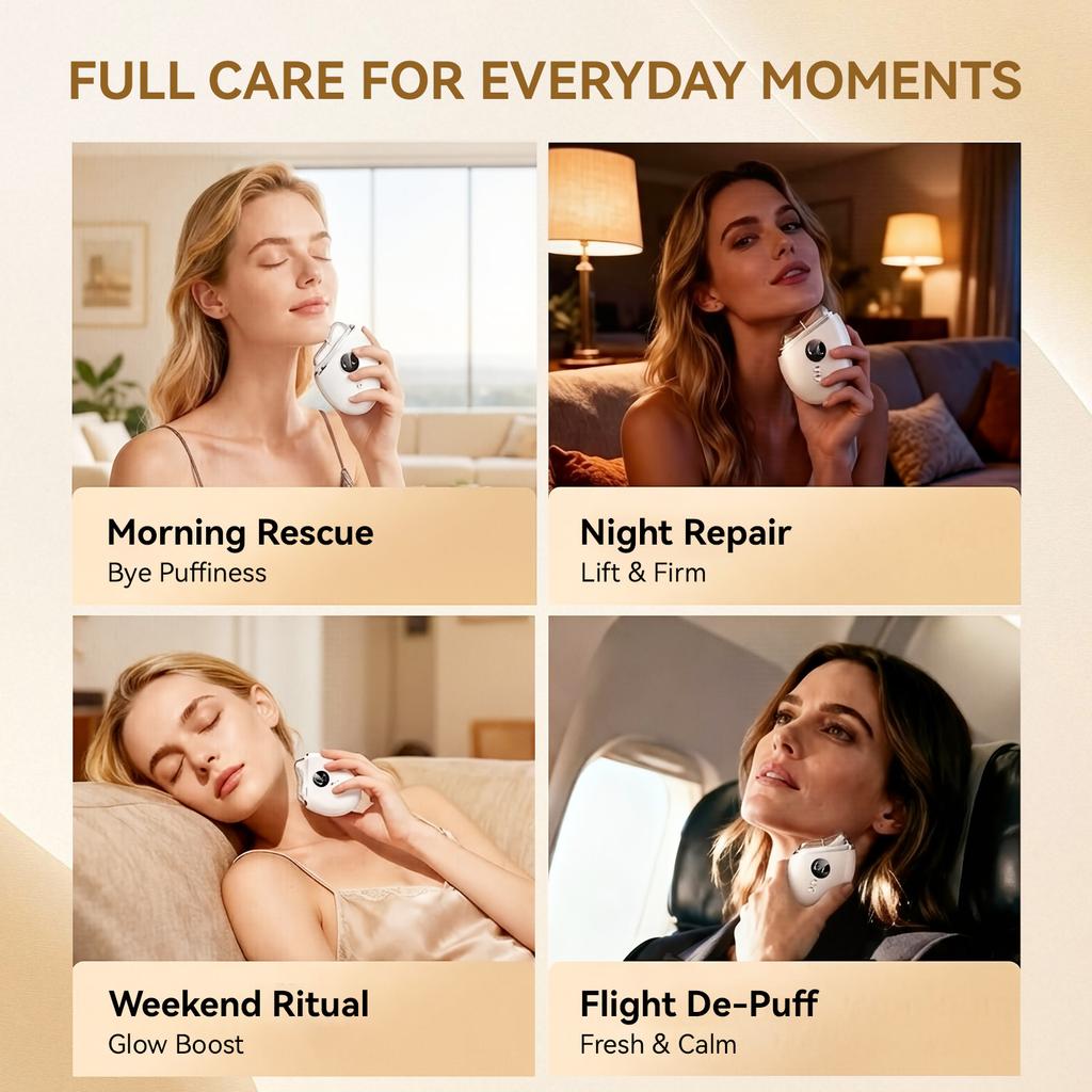 PL Ready Stock Skin Tightening Face Massager Gua Sha Face Lifting Massager 5-Level Vibration EMS Microcurrent Face Beauty Device
