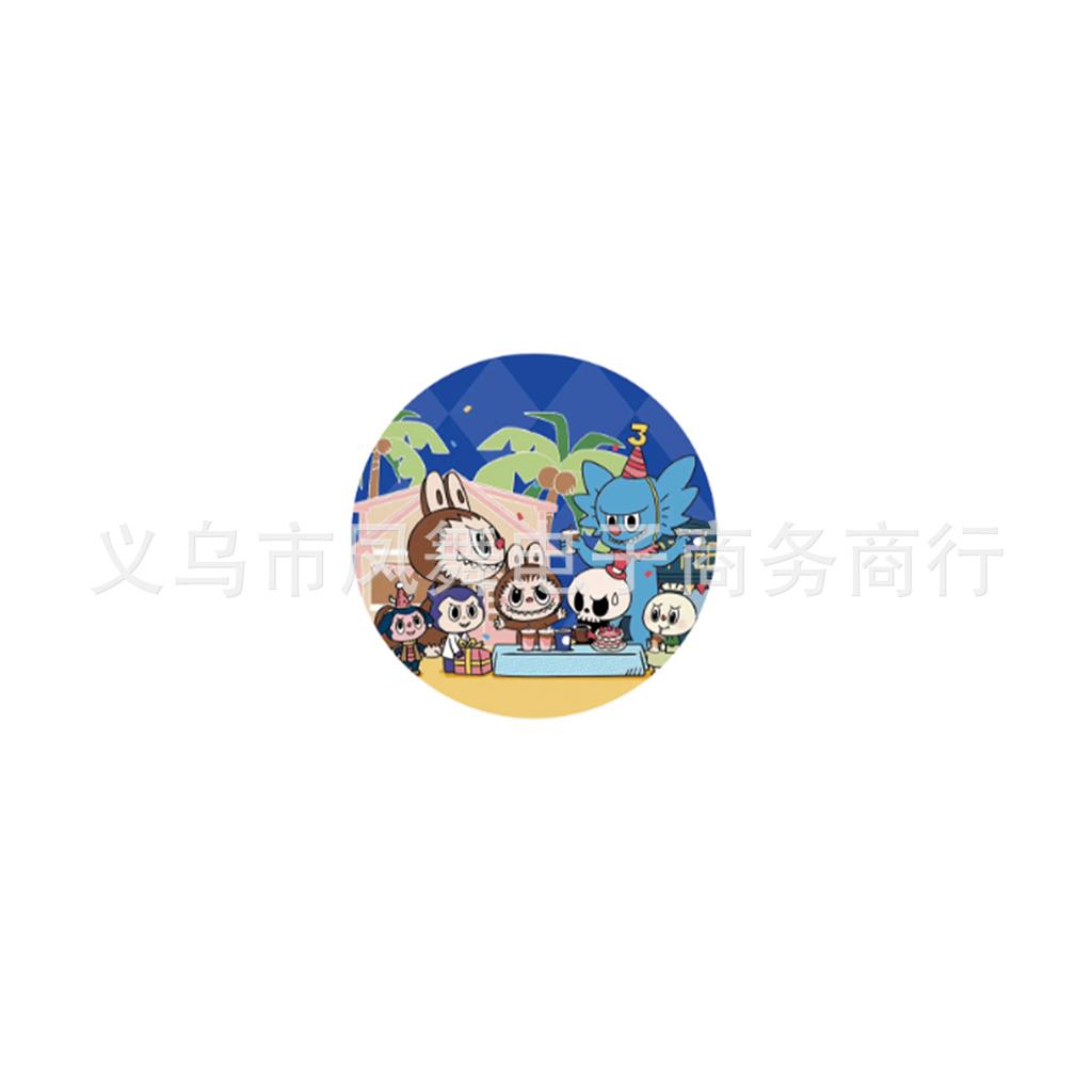 Labubu Birthday Theme Party Arrangement Background Balloon Dinner Plate Tissue Paper Cup Flag