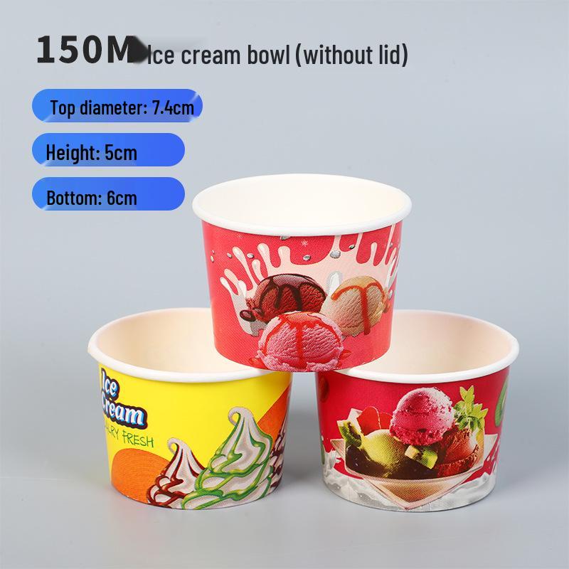 Disposable Ice Cream and Yogurt Paper Cups and Bowls for Tasting