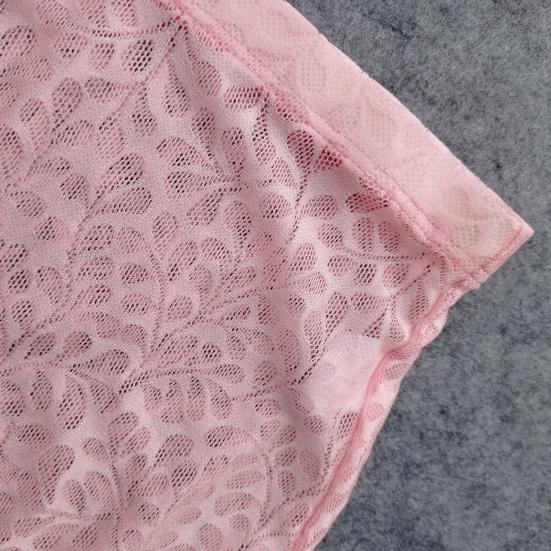 Men Boxer Underwear Low-rise Elastic Waistband Shorts Briefs Solid Color Printing U-convex Panties Breathable See-through Shorts Underwear