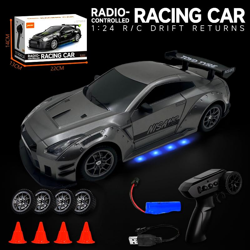 

1:24 4WD RC Drift Car 2.4G Remote Control, 20KM/H High Speed Racing Car with LED Lights, Racing Toy Gift for Kids Boys