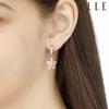ELLE 14K White Flower One-Touch Earrings (Gold Pin) Elgpee282