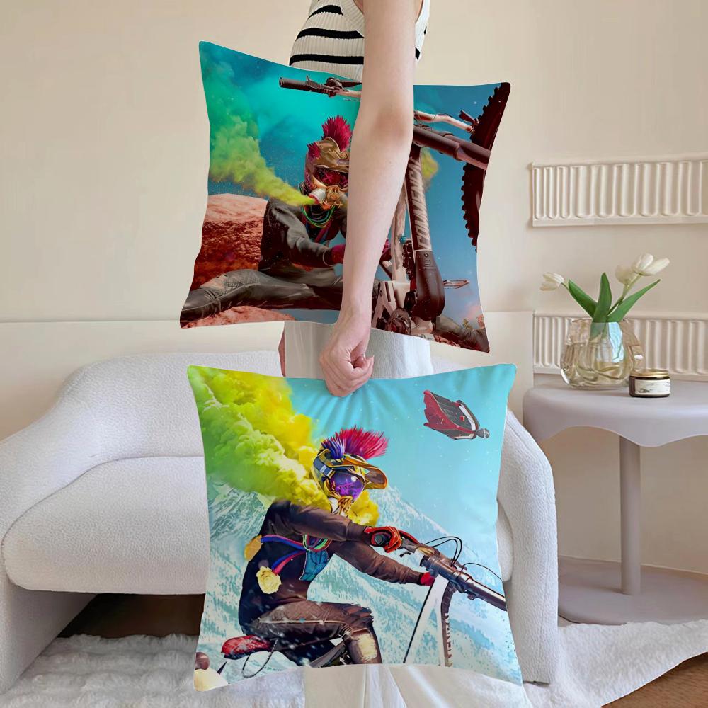 Cool Game R-Riders Republics Cushion Cover Pillowcase Short Plush Invisible Zipper Room Sofa Cushion Cover