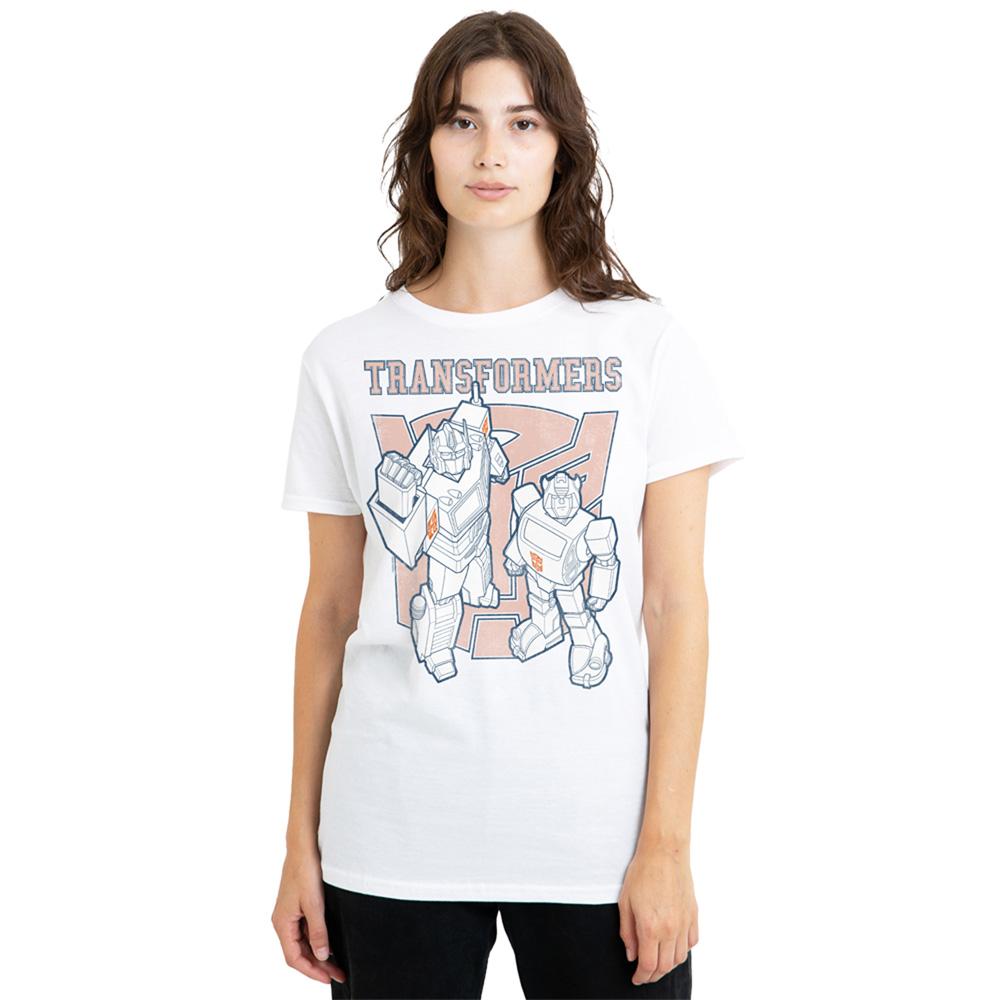 Transformers Womens/Ladies Generations Optimus Prime & Bumblebee Collegiate T-Shirt