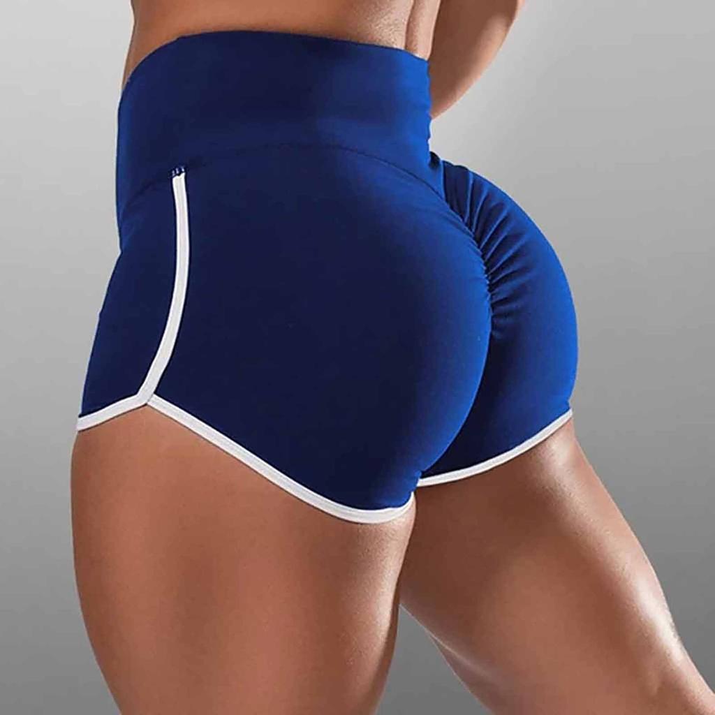 Women's Fashion Big Size Sexy Solid Color High Waist Sports Running Tight Hip Lifting Shorts