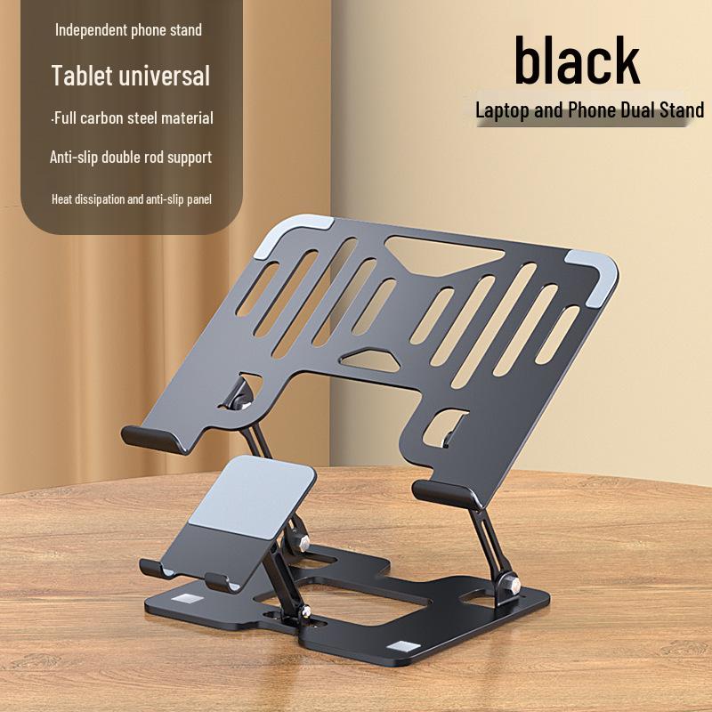 2-in-1 Adjustable Foldable Mobile Phone & Laptop Stand with Cooling