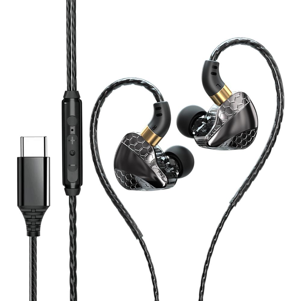 3.5mm Wired Headphones Microphone Bass-boosting Headphone Speaker Enhanced Sound Wired In-ear Headset with for Gaming