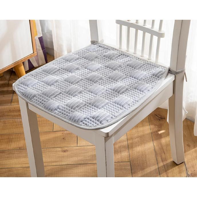 4 Pack Flannel Chair Cushion for Desk Chair Soft Plush Nonslip Seat Cushions Washable Kitchen Dining Chair Pads with Ties Office Car Sitting Chair