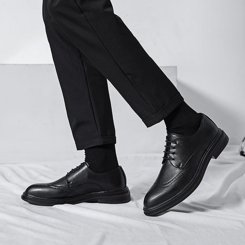 New Man Footwear Italy Men's Formal Leather Shoes  Classic Comfy Business Dress Oxford Shoes British Brogue Casual Shoes