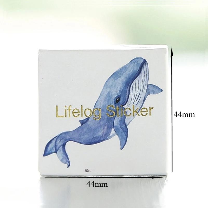 45pcs/pack Kawaii Whale Label Stickers Decorative Stationery Stickers Scrapbooking DIY Diary Album Stick Label School Supplies