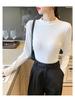 Women's Slim-Fit Half-High Collar Fleece Top for Fall/Winter 2025
