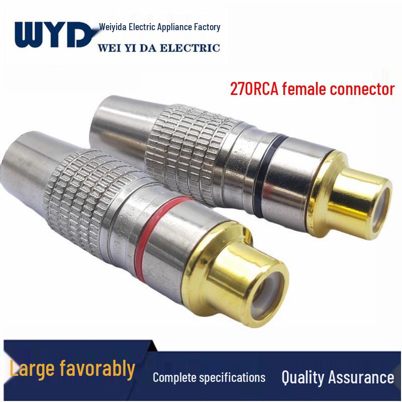 Gilded 270 RCA Female Solder Lotus AV Coaxial Audio Cable Plug