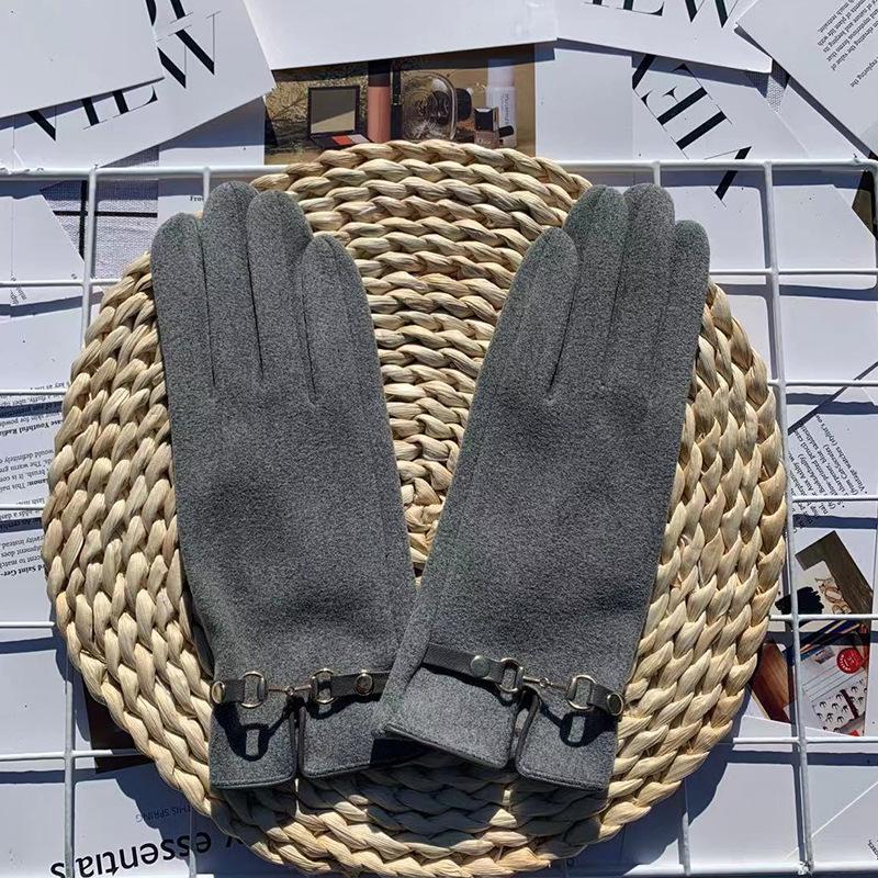 Thermal Gloves, Piled And Thickened Driving, Riding, Finger Gloves, Outdoor Sports, German Velvet Touch Screen Gloves, Women