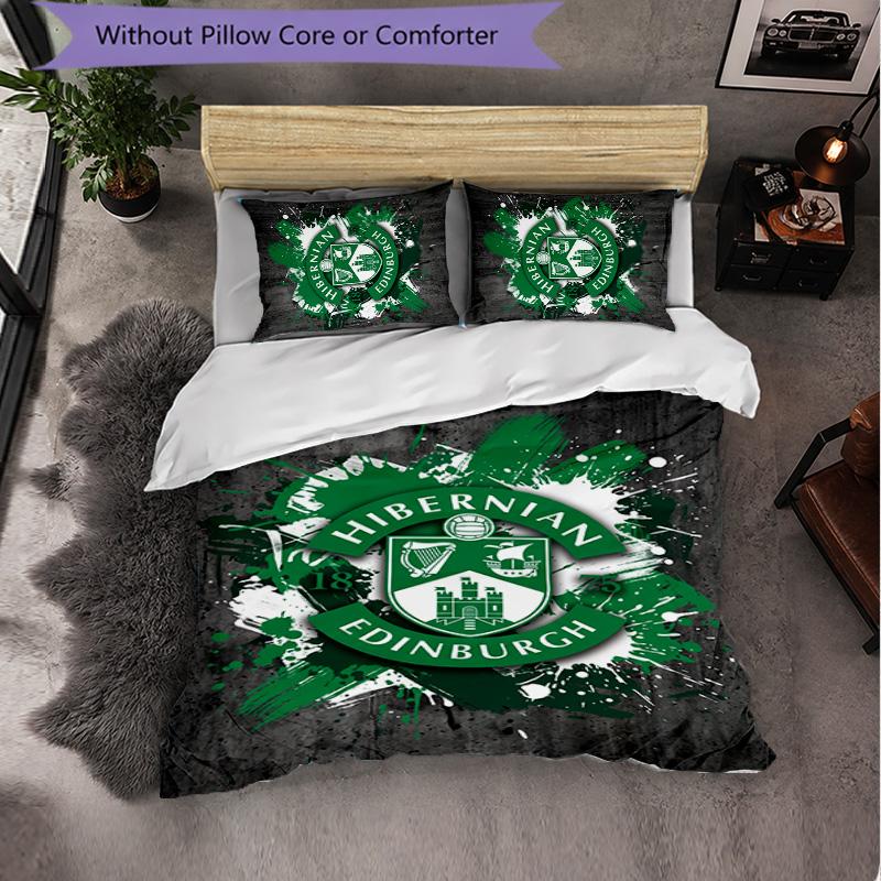 Biancheria da Letto a Tema Hibernian FC Set 3 Pezzi Copripiumino Biancheria da Letto Decorativa Per Stanza Adolescenti Decorazione Casa