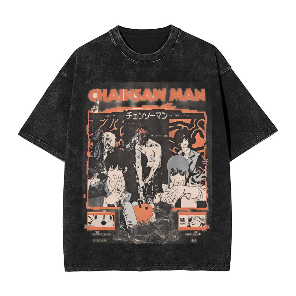 Japanese Reze Chainsaw Man Anime T Shirt Beach Vintage T Shirts Cotton Trending Tshirt for Men Short Sleeve Design Tees