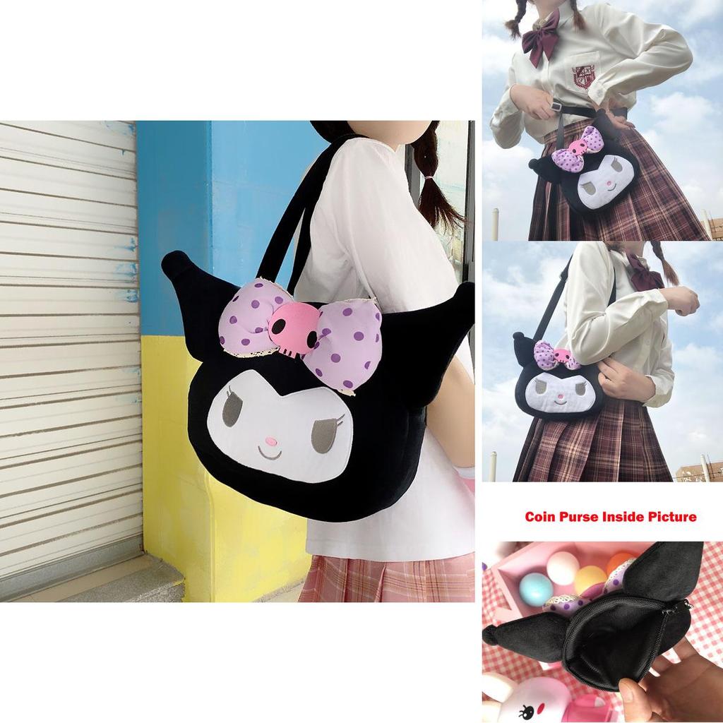 Adorable Kuromi Plush Handbag For Women And Girls Featuring Cute Kawaii Design