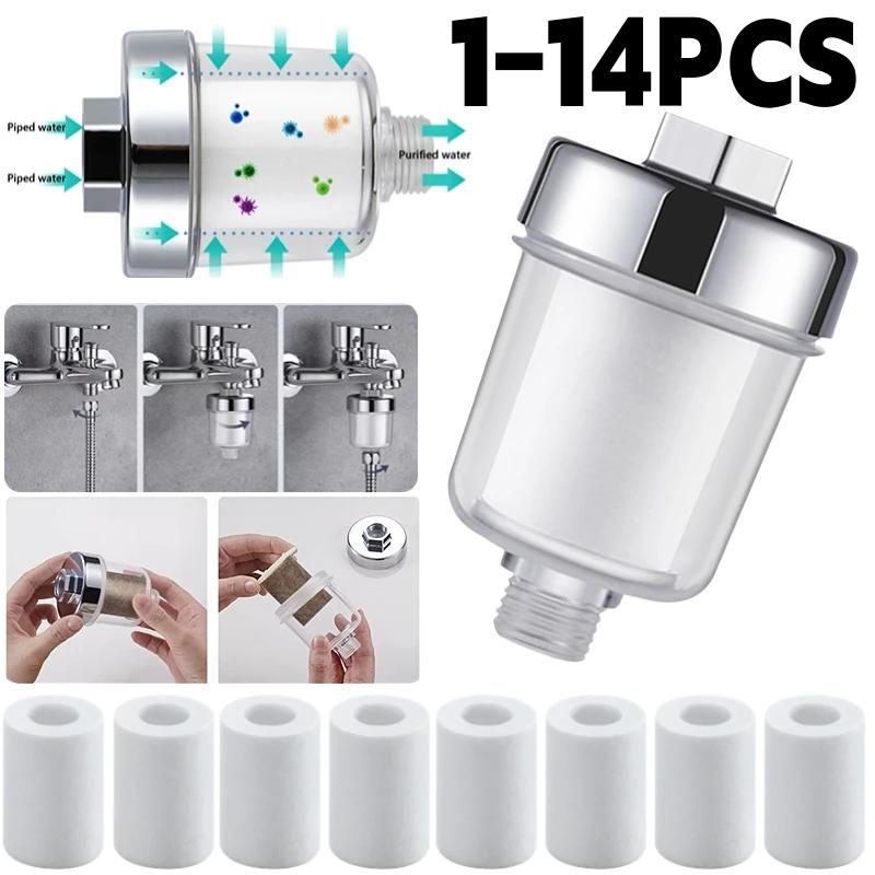 Kit purificador de salida de agua Filtro de grifo universal Filtro de ducha de baño de cocina para agua dura Filtración de alta densidad PP Cotto