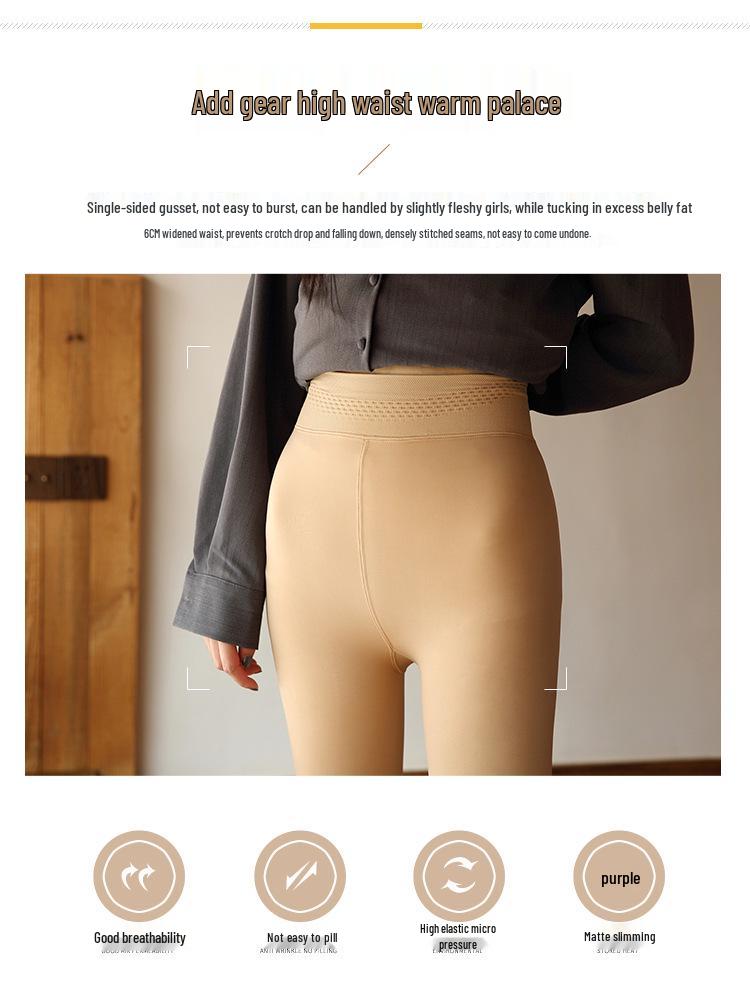 2025 Plus Size Women's Fleece-Lined Winter Leggings - Black Warm Non-Dropping Crotch Pants