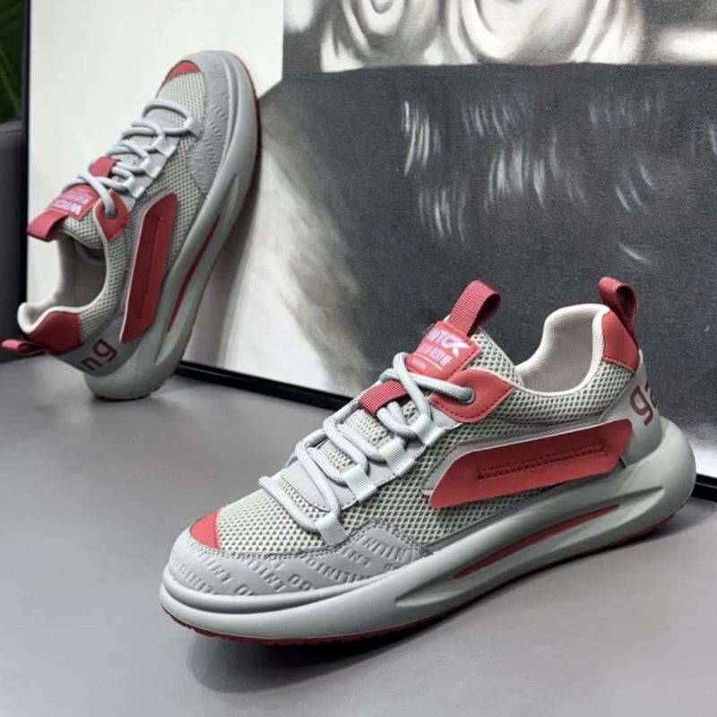 

Модная мужская низкая обувь для скейтборда 2025 Осень Дышащая Мягкая подошва Нескользящие Кроссовки Модная шнуровка Легкая Удобная Повседневная обувь 39 красный