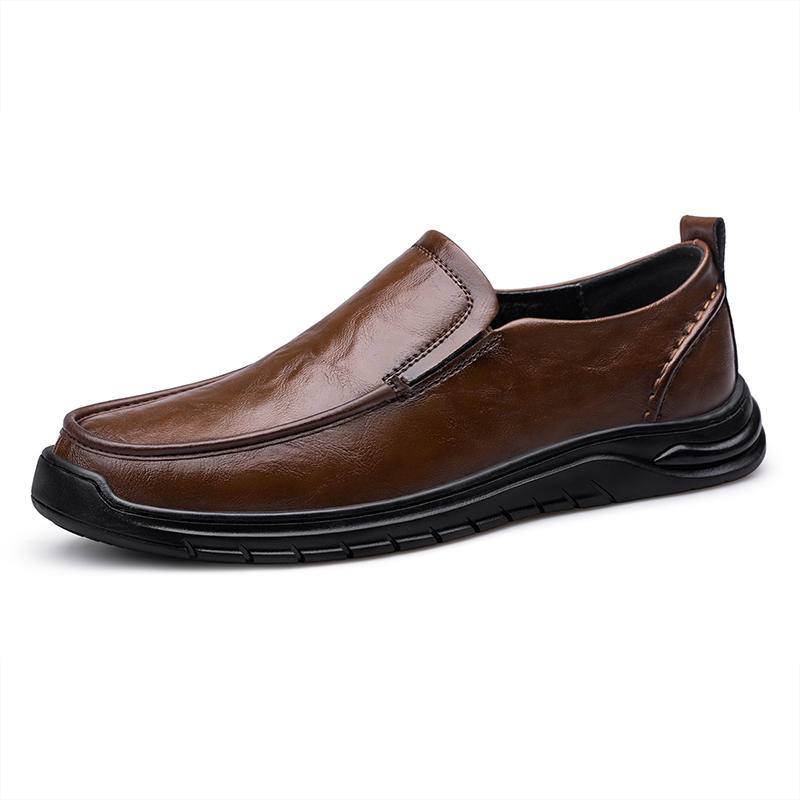 Men Genuine Leather Casual Shoes Classic Simple Comfy Man Loafers Slip on Business Shoes Soft Moccasins Breathable Driving Shoes