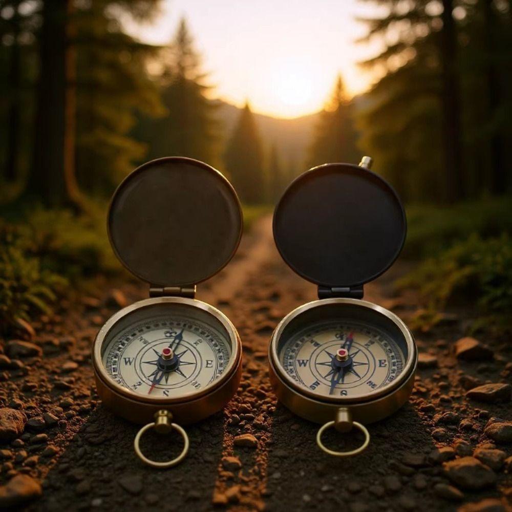 Retro Style Portable Pocket Compass Portable Camping Compass Retro Pocket Watch  Navigation