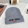 New letter embroidered wool hat for women, outdoor small H standard autumn and winter pullover hat, thermal ear protection, knitted hat for men