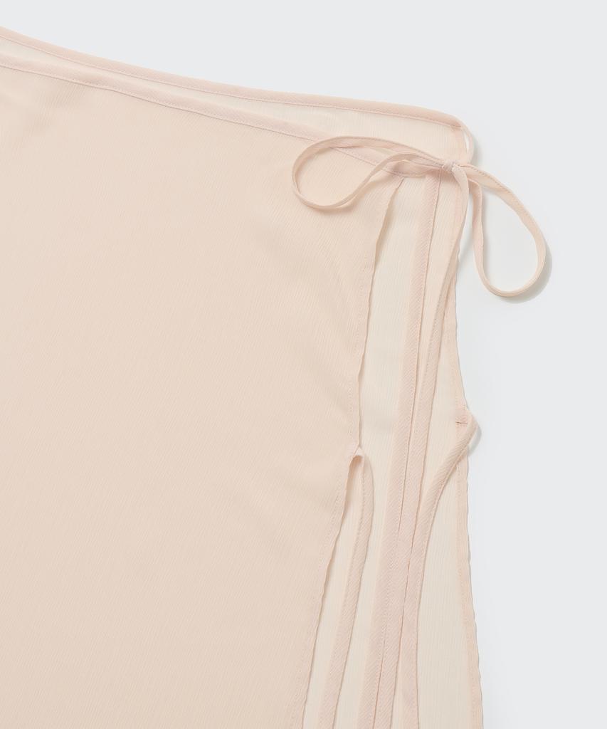 Musinsa Standard Woman Women'S Sheer Crinkle Layered Wrap Skirt_Long [Light Beige]