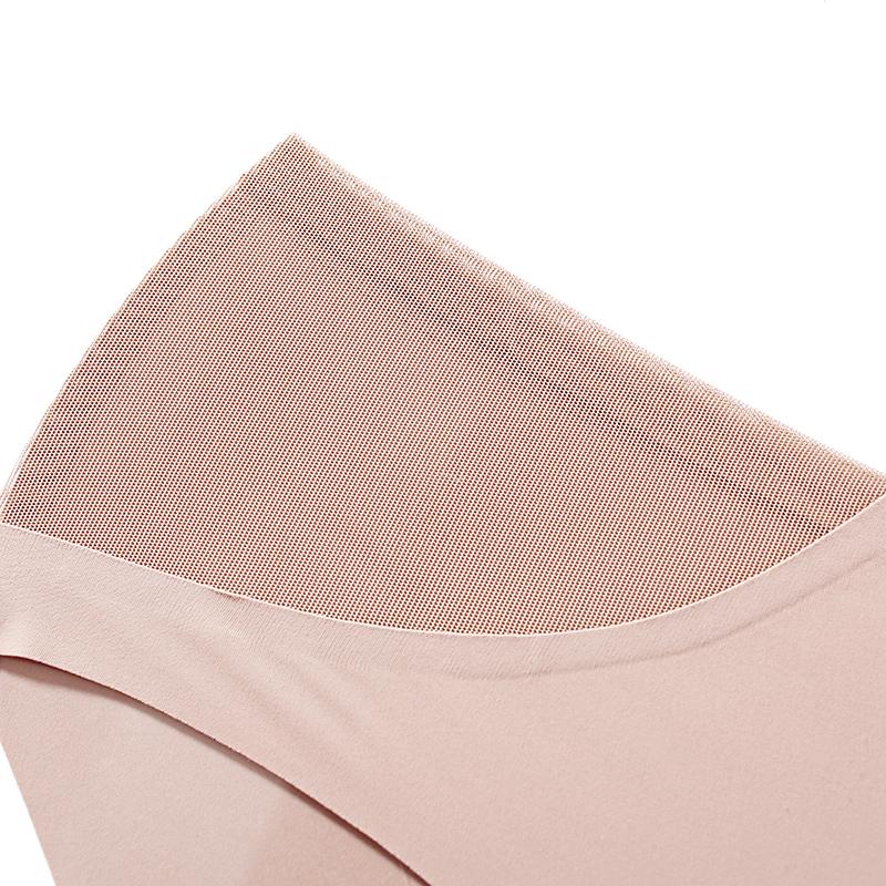 CINOON Women's Sexy Mid-rise Briefs Ice Silk Mesh Spliced Underpant Solid Color Seamless Breathable Underwear