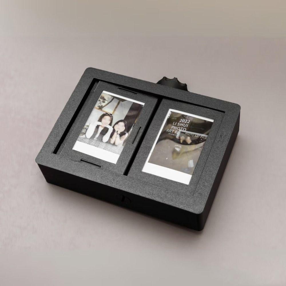 Transparent Tabletop Photo Frame Protective Photo Album 3D Rotating Photocard Holder  Desktop