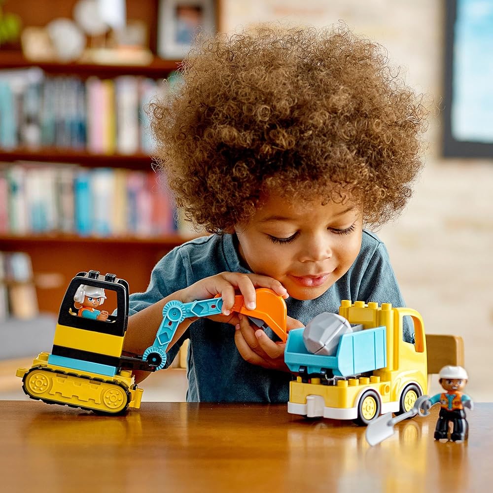 LEGO DUPLO Truck and Excavator Toy Set for Kids 1.5 To 4 Years Building Blocks Vehicle Playset 10931