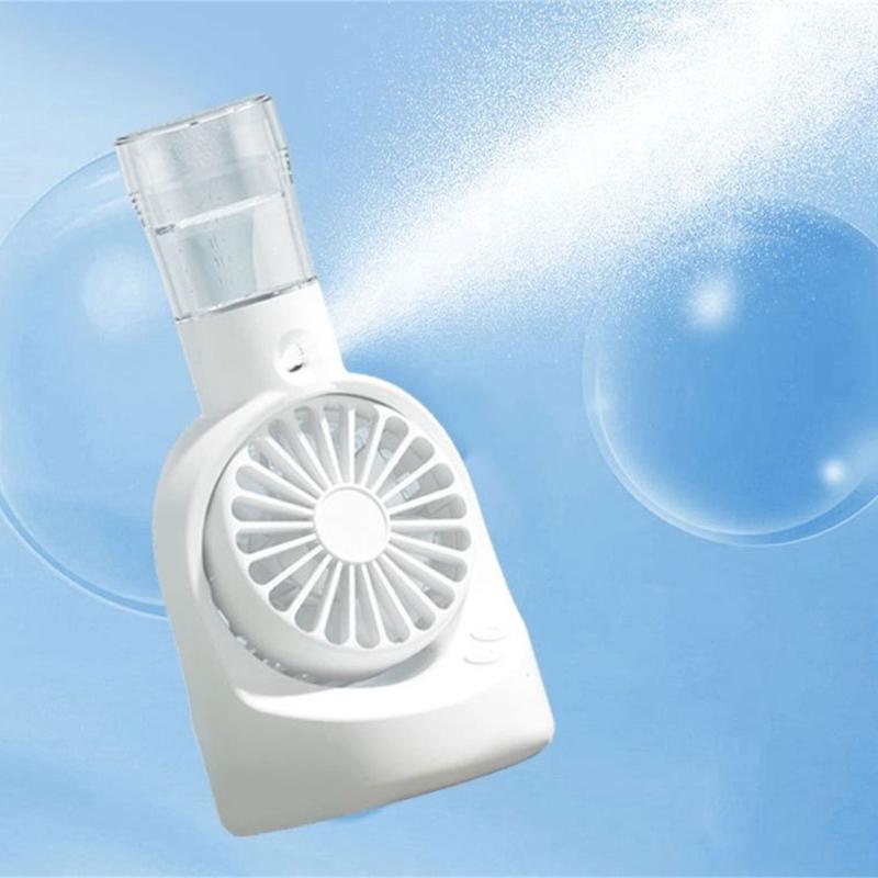 Small Desk Fan Powerful Spray Fan Small Pocket Fan Lightweight Rechargable Fan Misting Spray Fan Plastic Material