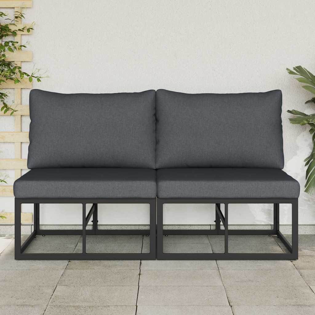 Garden Furniture Set 2 Pieces Black and Anthracite 70 X 71.5 X 71 Cm