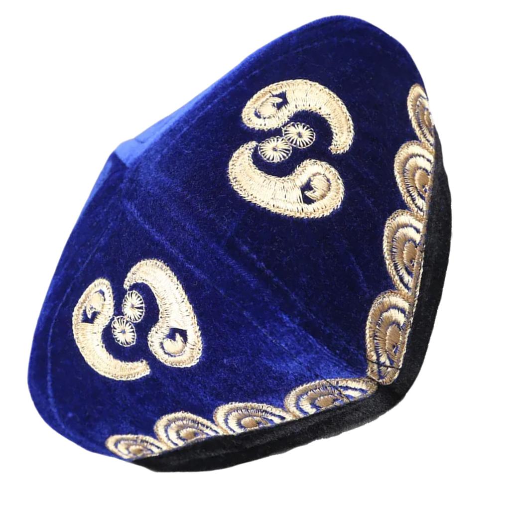 Ethnic Styles Embroidered Velvets Hat Cultural Enthusiasts Hat Unique Styles Hat for Fashion Enthusiasts