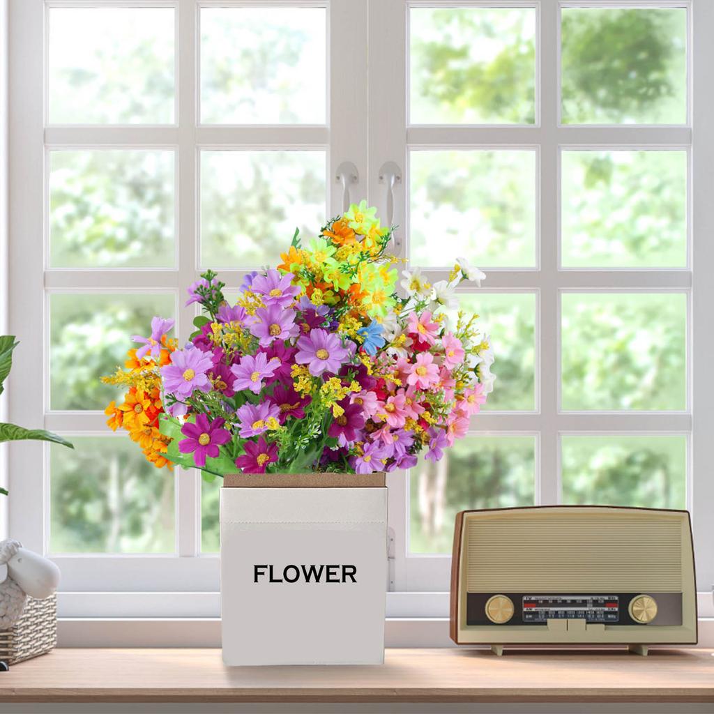 Artificial Flowers For Outdoors,6 Bundles Artificial Plants Outdoor, Fake Flowers, Uv Resistant Faux Plants, Outdoor Easy To Use