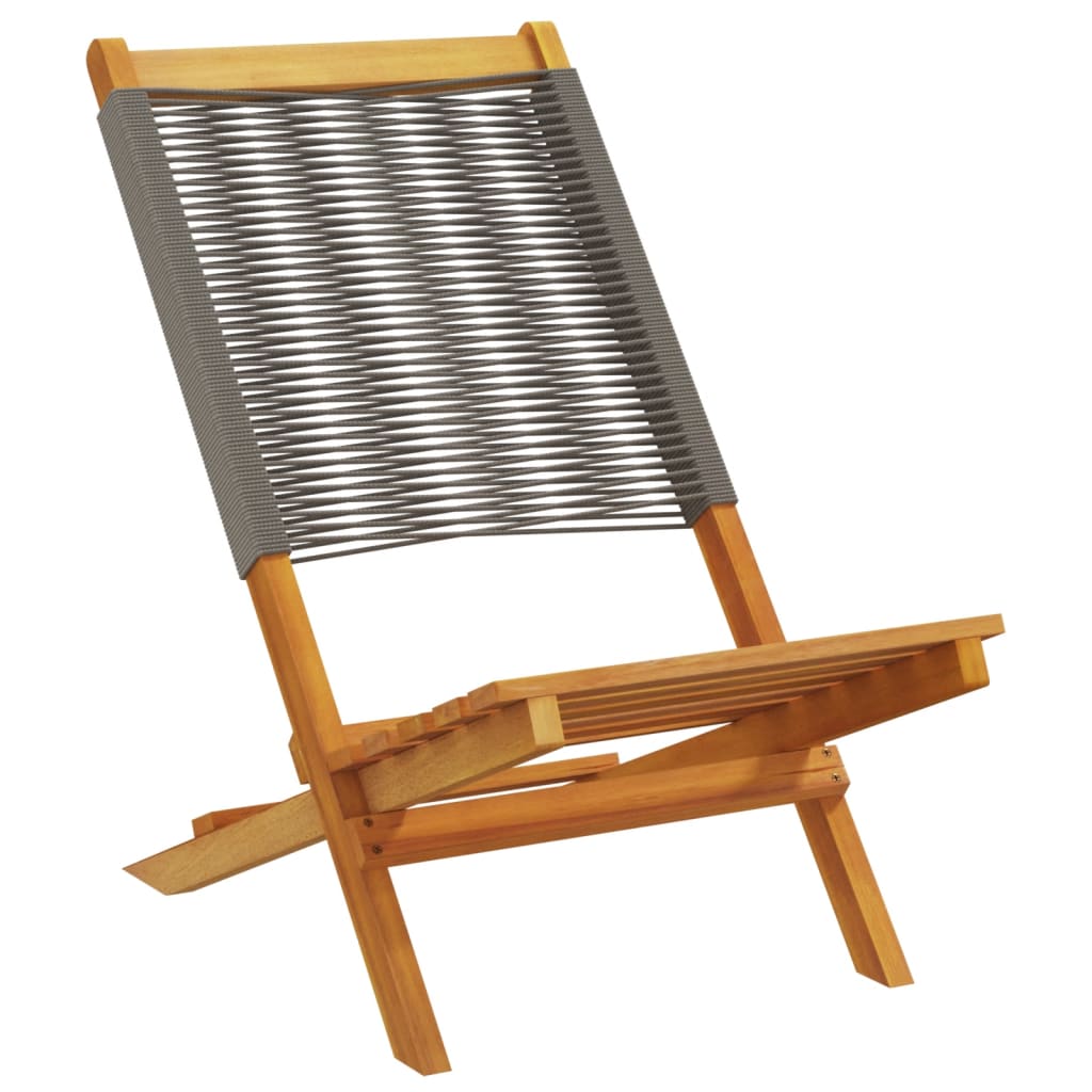 Garden Chairs 2 pcs Grey Solid Acacia Wood and Polypropylene