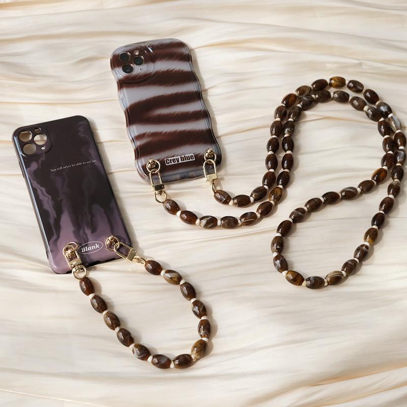 New Phone Accessory Cellphone Part Chain Anti Lost Universal Beaded Lanyard Shoulder Neck Crossbody SmartPhone Strap Case Chain