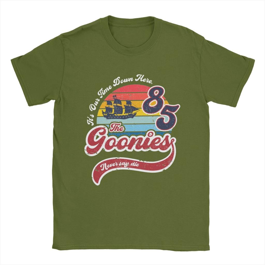 Goonies Sagen Niemals Stirb T-Shirts Herren Freizeit 100% Baumwolle T-Shirt Rundhalsausschnitt Kurzarm T-Shirts Klassische Oberteile