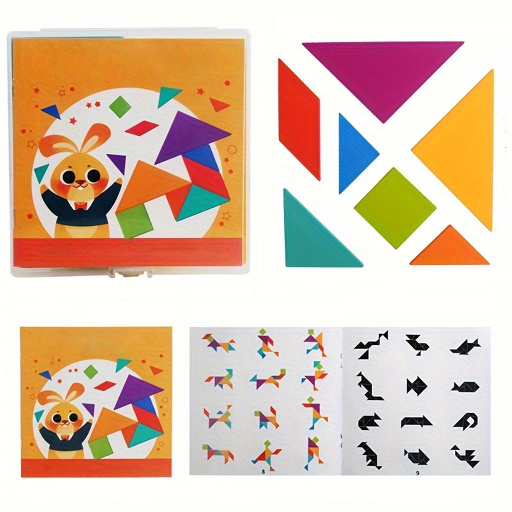 Wooden Tangram Puzzle Toys, Geometric Shape Toys, Parent Child Interactive Educational Toys, Holiday Gifts And Birthday Gifts.