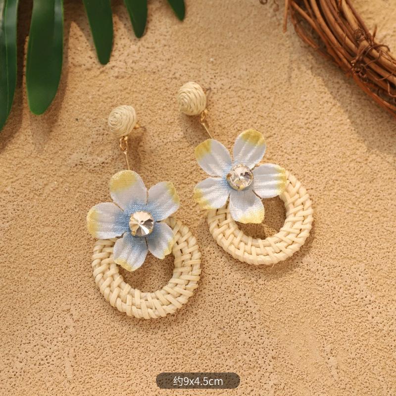 Handmade flower stud earrings - Bohemian style ear rings accessory