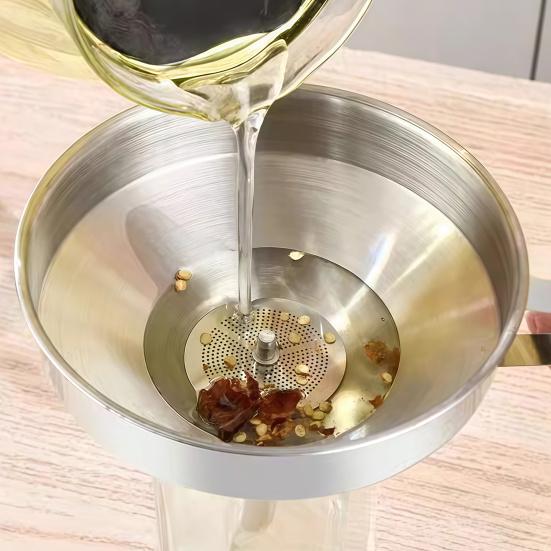 Trichter Groß Mittel Klein Küchen-Trichter mit ergonomischem Griff 304 Edelstahl Spülmaschinenfest Herzförmiger Entlüftungskanal Koch-Trichter