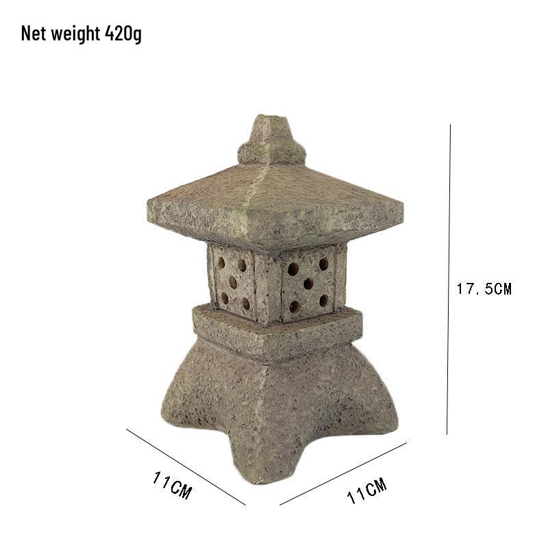 

Zen Solar Stone Pagoda Lantern - Outdoor Resin Ornament for Garden and Courtyard Decor