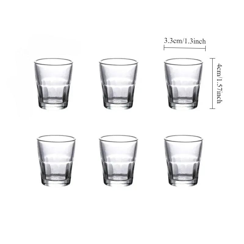 

6pcs Sets Exquisite Small Wine Glass Elegant Shot Glass Baijiu Goblet Party Transparent Spirits Cup Wine Utensils Bar Drinkware 6pcs