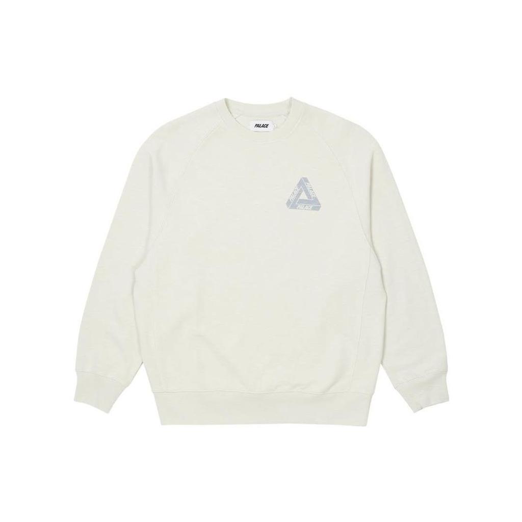 Palace FW22 Logo-Print Crewneck Long Sleeve Sweatshirt Men Tops Milk-White P23CS141