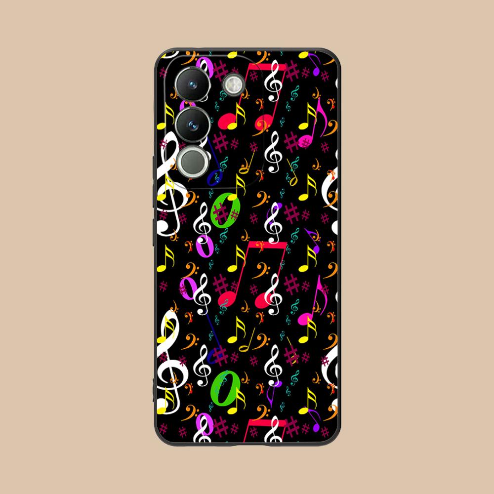 Musical Note Staff Mobile Phone Case for VIVO V60 V50 V40 V30 V29 V27 V25 V23 Pro Lite 5G Colorful Printing Cover Luxury