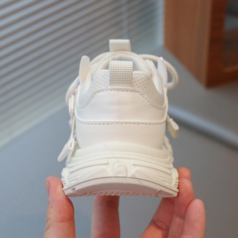 Spring Kids Sneakers Soft Sole Princess Shoes Lightweight White Shoes Fashion Dad Shoes Girls Outdoor Running Shoes