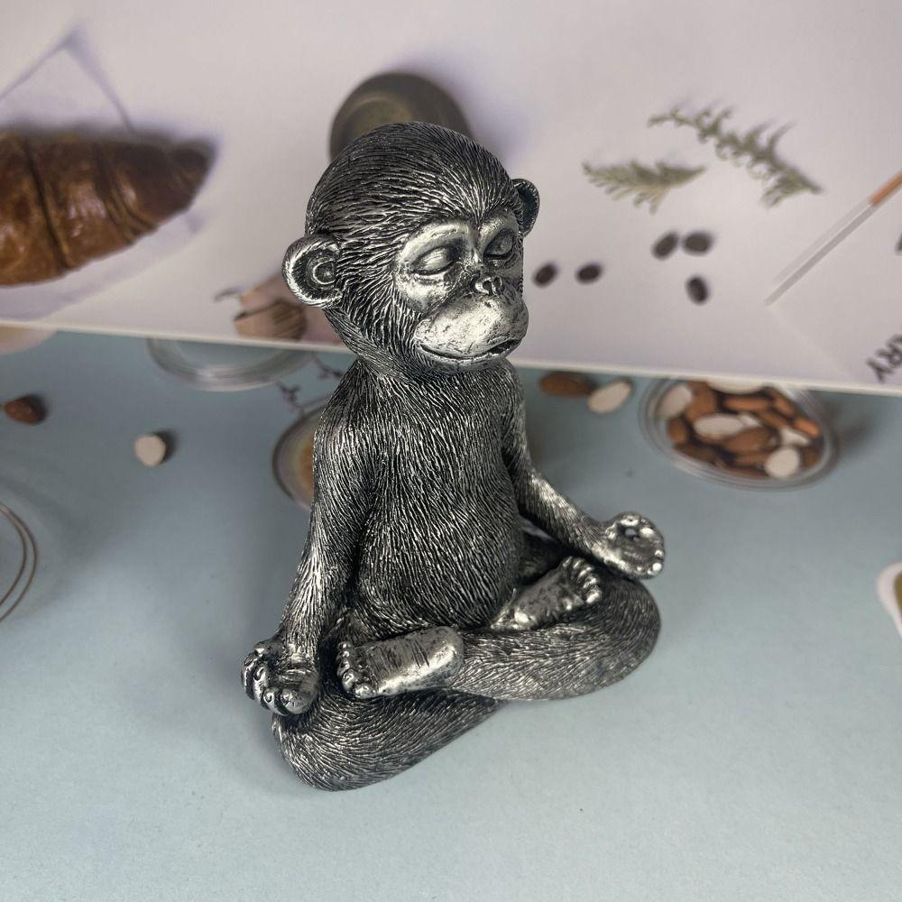 Unique Monkey Figurine Resin Animal Miniatures Sculpture Monkey Statue  Living Room