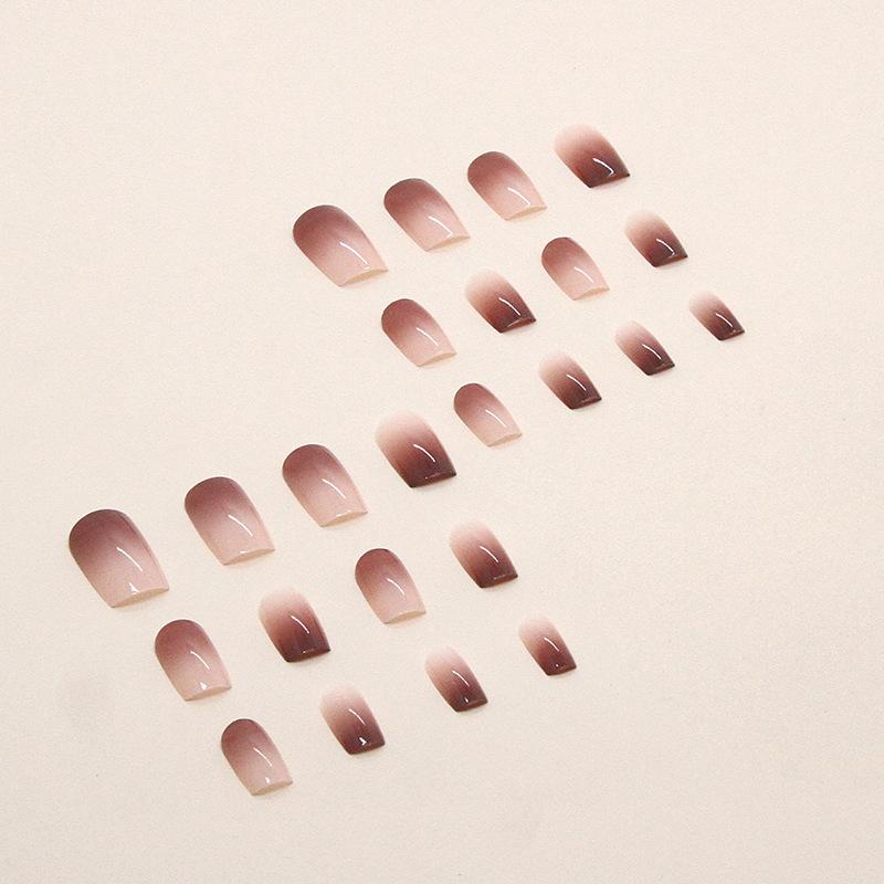 Temperament Gentle Milk Coffee Gradual Change Manicure Pure Desire Intellectual Fashion Manicure Wear Nail Special Nail Piece