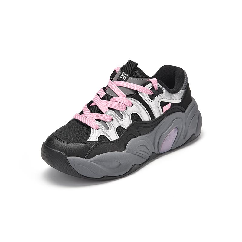 Anta Duo Duo Shoes Comfortable Versatile Non-Slip Wear-Resistant Breathable Low-Top Dad Shoes Women sneaker Black White 122538888R-4